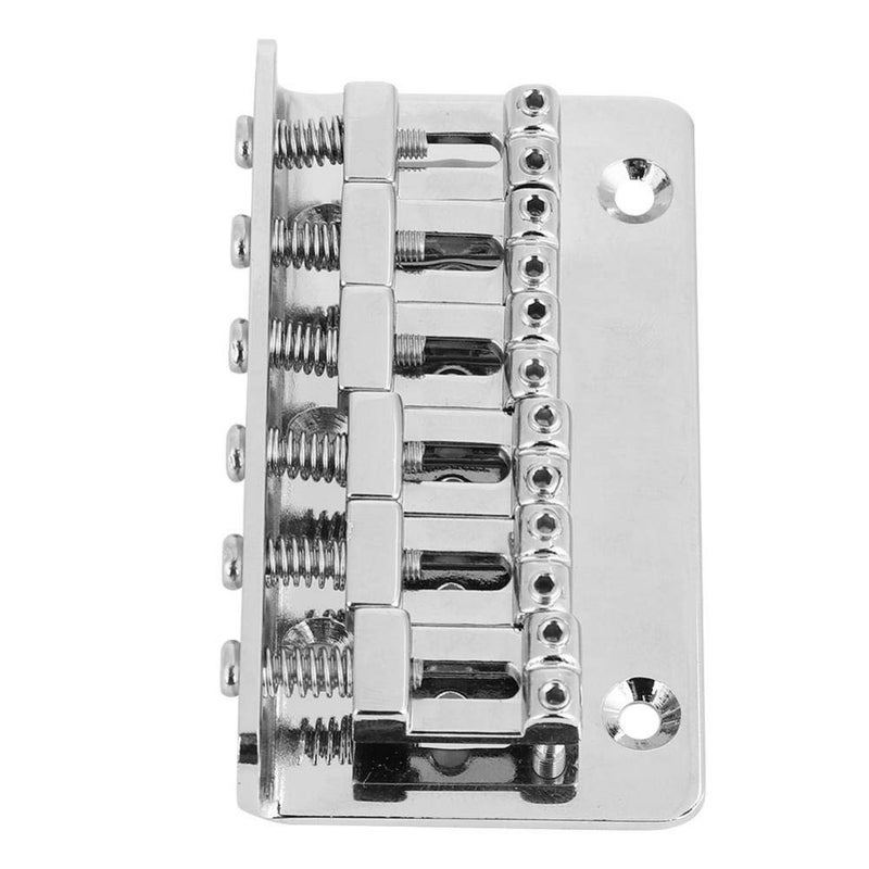 Dilwe Guitar Bridge, 6 String Metal Fixed Hardtail Tailpiece Bridge Saddle with 5 Pcs Screws for Electric Guitar Bass - Image 5